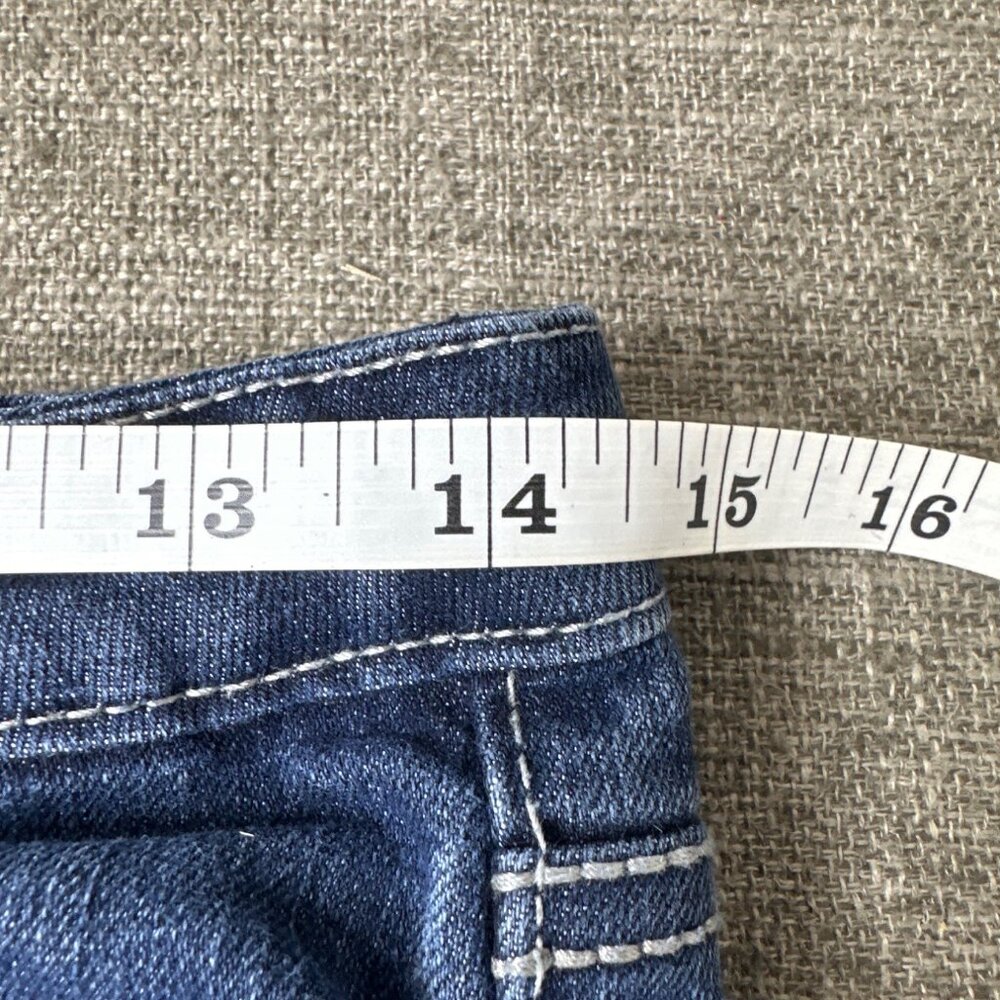 Levis Strauss Girls Boot Cut Denim Blue Jeans 16 Reg Adj Waist Pockets Western - Picture 6 of 7